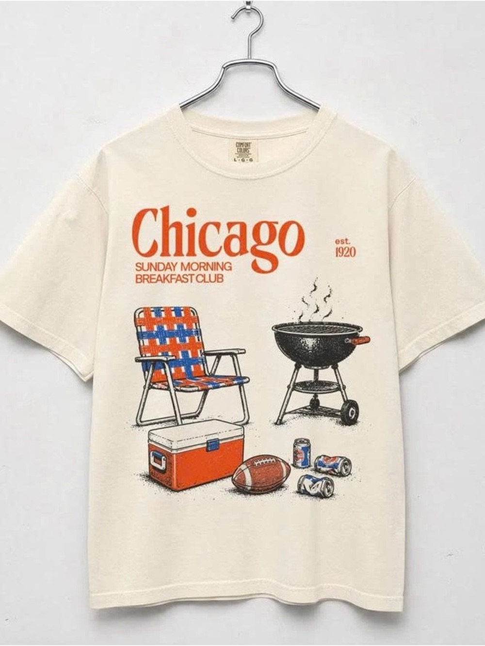 Cream Graphic 'Chicago' Short Sleeve Tee